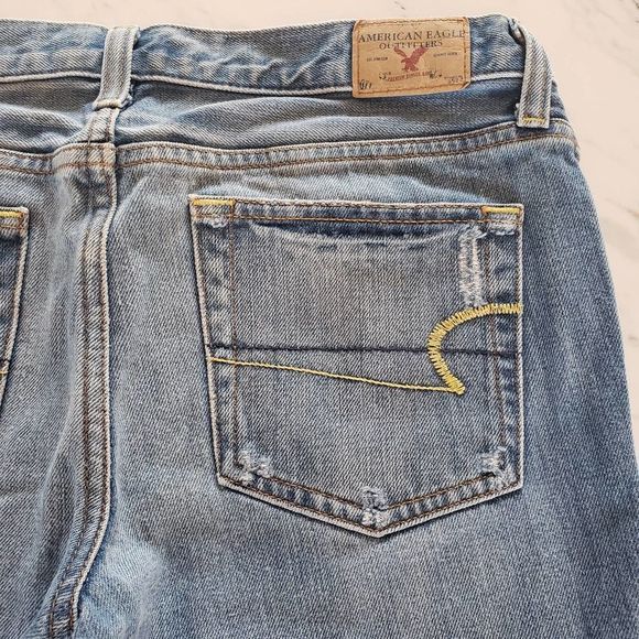 American Eagle Hipster Fit Frayed Look Light Blue Wash Women's  4 Reg - Picture 15 of 15